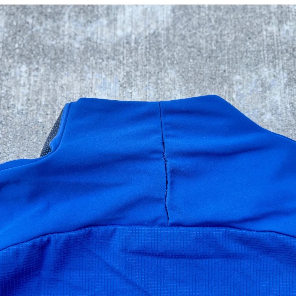 Nike AeroLayer Mens Running Top Blue 1/4 Zip Long Sleeve Thumbholes Small